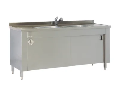 Instrument Washing Sink with Lower Cabinet (Dual-Bay)